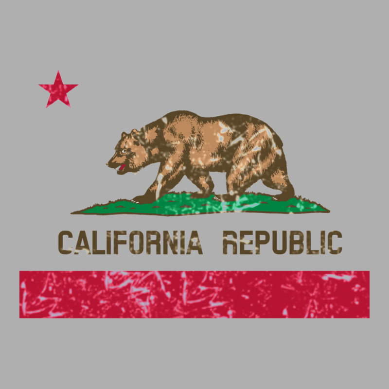 California Republic State Flag Distressed Vintage Ladies Fitted T-Shirt by kampeljawdatq | Artistshot