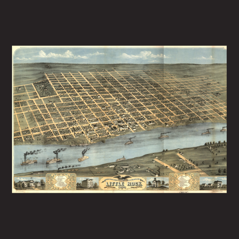 Vintage Pictorial Map Of Little Rock Ar (1871) Vintage Cap by RogerHunnell | Artistshot