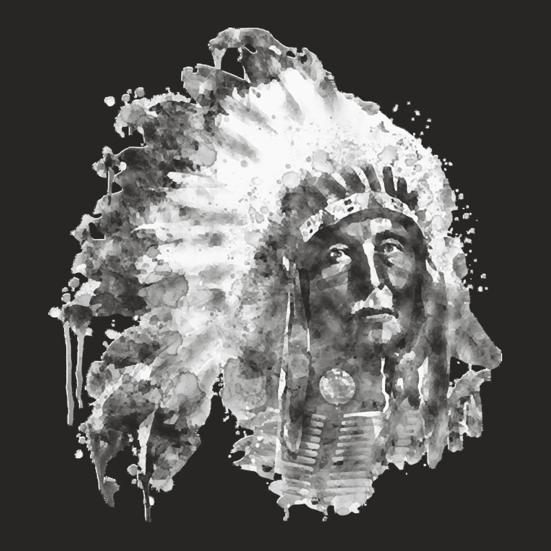 Native American Portrait T  Shirt Native American Chief Black And Whit Ladies Fitted T-Shirt by parkerconroy39 | Artistshot