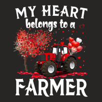 My Heart Belongs To A Farmer  Farmer Valentine For Wife Ladies Fitted T-shirt | Artistshot