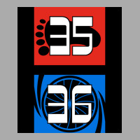 35 And 36 Sticker Poster Blue T-shirt | Artistshot