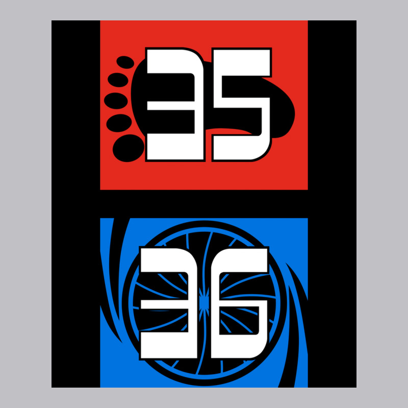 35 And 36 Sticker Poster Blue Pocket T-shirt | Artistshot