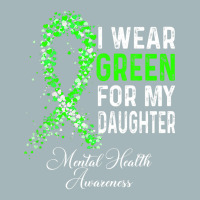 I Wear Green For My Daughter Mental Health Awareness Month Unisex Sherpa-lined Denim Jacket | Artistshot