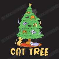 Cat Tree With Cats And Christmas Tree T-shirt | Artistshot