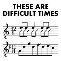 These Are Difficult Times, Sheet Music Pun Musician Gift With Bars And V-neck Tee | Artistshot