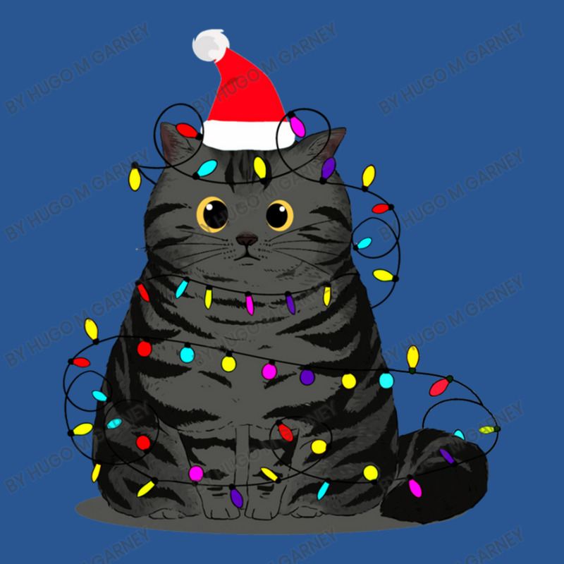 Funny Christmas Cat With Fairy Lights And A Christmas Hat T-Shirt by Hugo M Garney | Artistshot