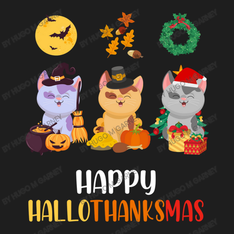 Kitten Cat Halloween Christmas Cats Happy Hallothanksmas Cat Swea Classic T-shirt by Hugo M Garney | Artistshot