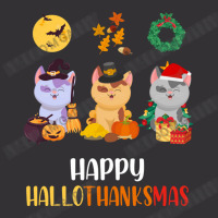 Kitten Cat Halloween Christmas Cats Happy Hallothanksmas Cat Swea Vintage Short | Artistshot