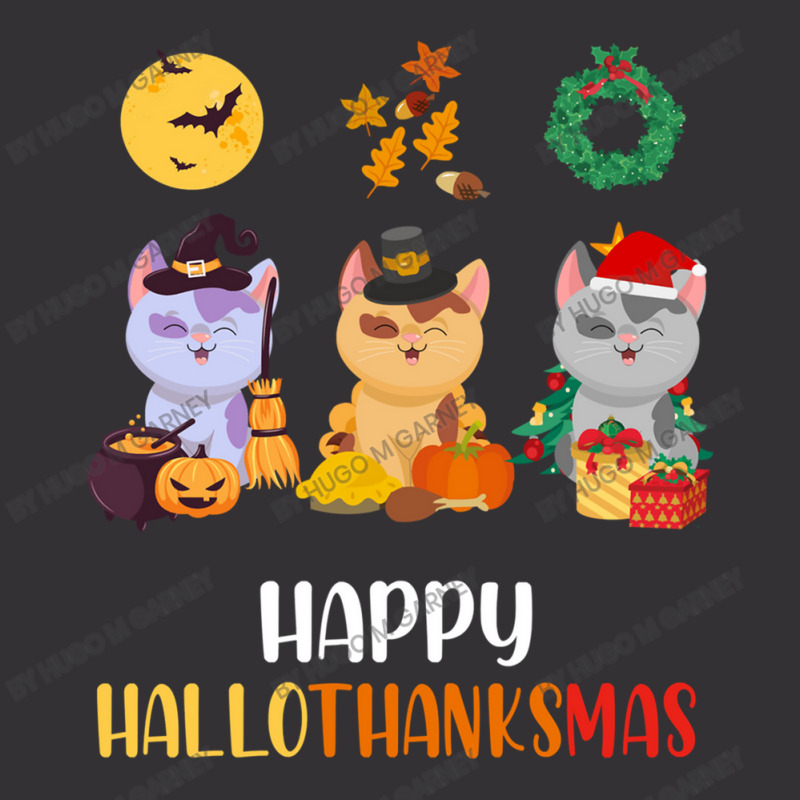 Kitten Cat Halloween Christmas Cats Happy Hallothanksmas Cat Swea Vintage Short by Hugo M Garney | Artistshot