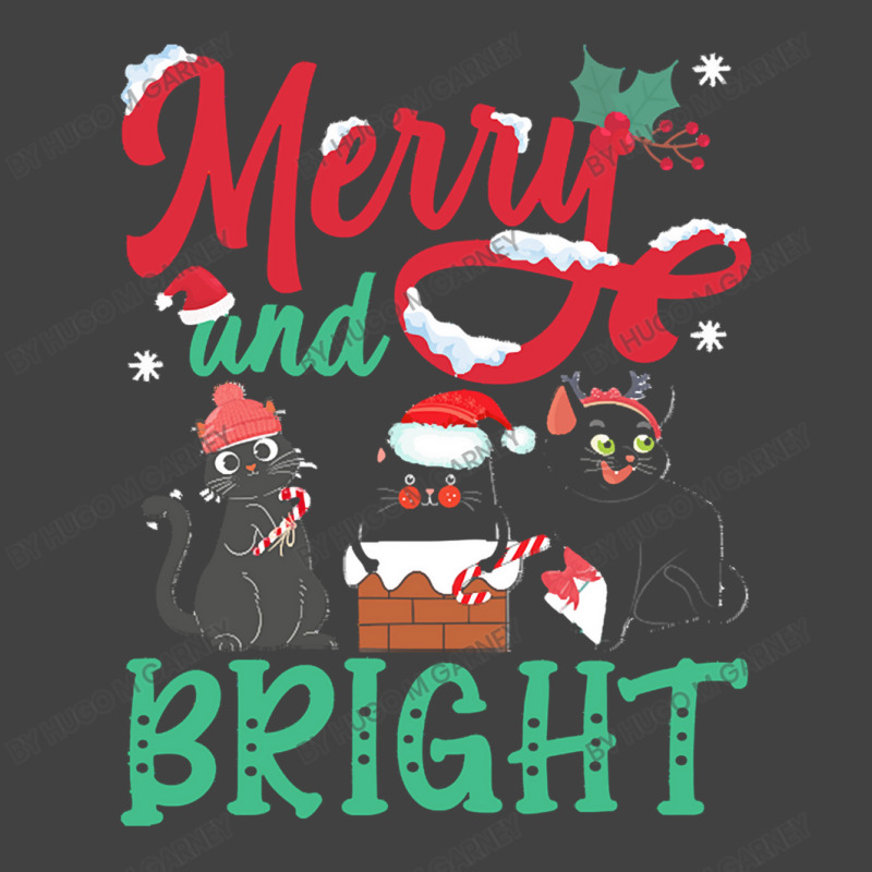 Merry And Bright Black Cat Christmas Merry And Bright Black Cat Christ Vintage T-Shirt by Hugo M Garney | Artistshot