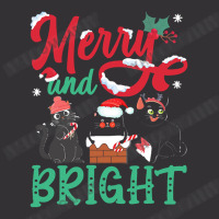 Merry And Bright Black Cat Christmas Merry And Bright Black Cat Christ Vintage Hoodie And Short Set | Artistshot