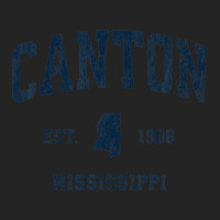 Canton Mississippi Ms Vintage Athletic Navy Sports Design 3/4 Sleeve Shirt | Artistshot