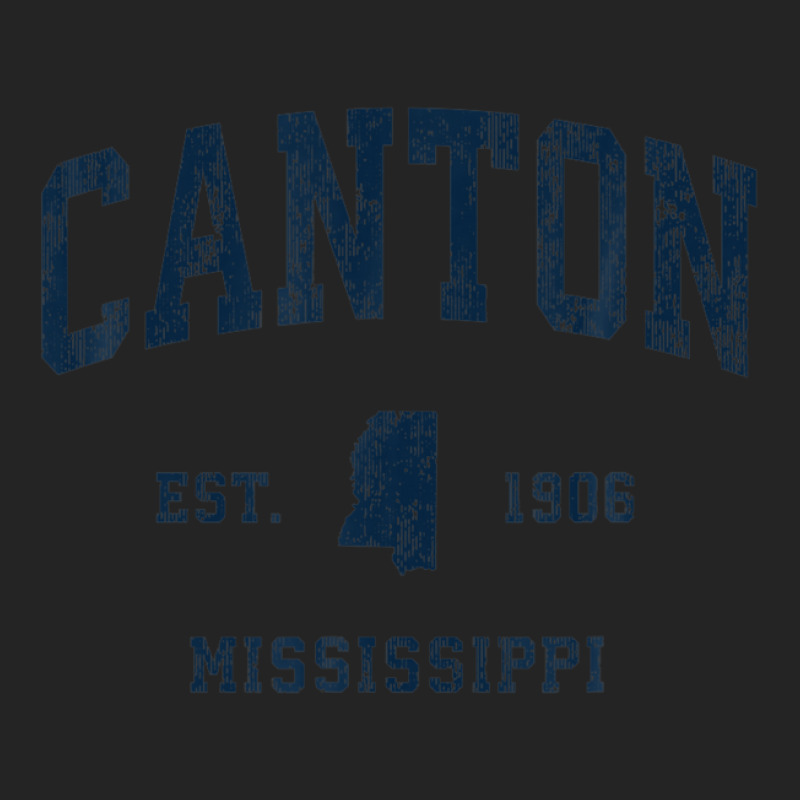 Canton Mississippi Ms Vintage Athletic Navy Sports Design 3/4 Sleeve Shirt | Artistshot