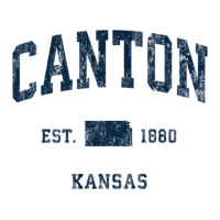 Canton Kansas Ks Vintage Athletic Navy Sports Design Zipper Hoodie | Artistshot