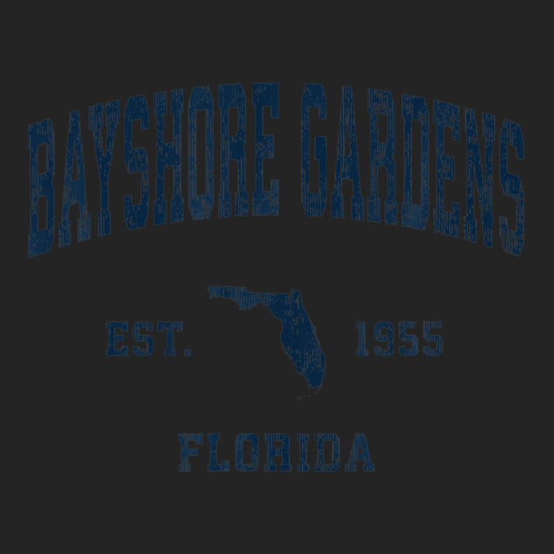 Bayshore Gardens Florida Fl Vintage Athletic Navy Sports Des 3/4 Sleeve Shirt by legatgzlezy | Artistshot