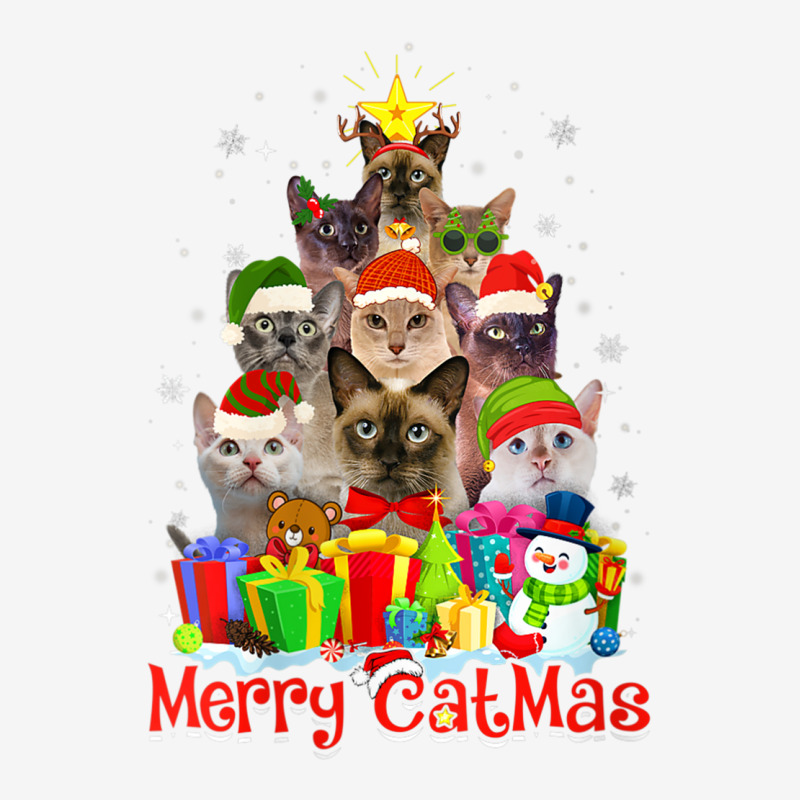 Womens Funny Tonkinese Cats Santa Hat Merry Catmas Cat Lover V Neck T Adjustable Cap | Artistshot