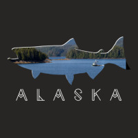 Limited Edition Alaskan King Salmon With Fishing Boat Saltwater Fisher Ladies Fitted T-shirt | Artistshot