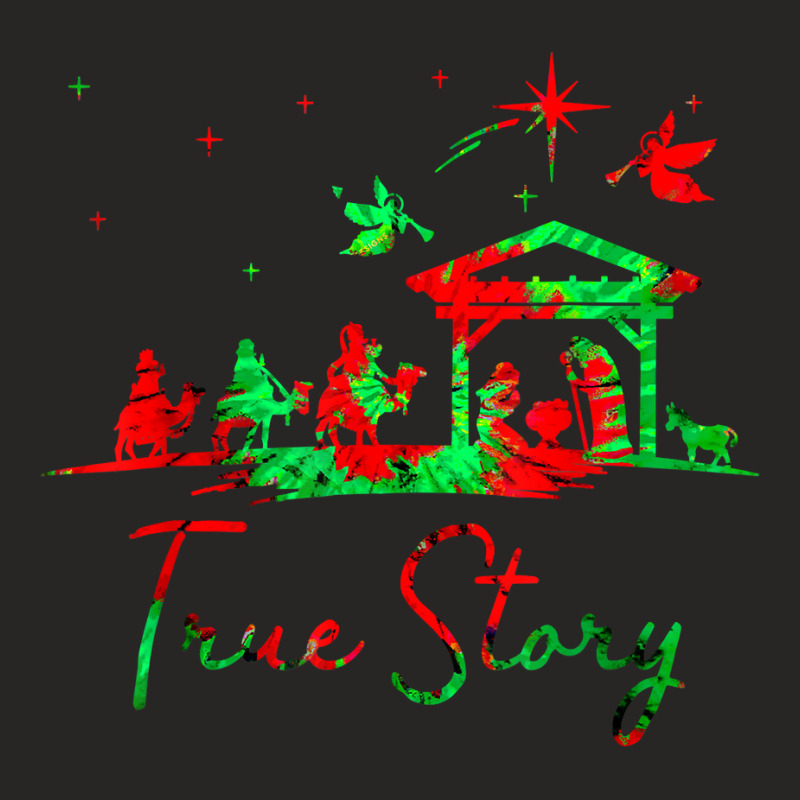 Christmas Nativity True Story Of Jesus Birth Tie Dye T Shirt Ladies Fitted T-Shirt by veroniquetour3tz | Artistshot