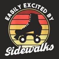 Womens Easily Excited By Sidewalks Roller Skates V Neck T Shirt Ladies Fitted T-shirt | Artistshot