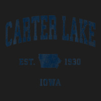 Carter Lake Iowa Ia Vintage Athletic Navy Sports Design Classic T-shirt | Artistshot