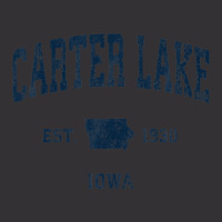 Carter Lake Iowa Ia Vintage Athletic Navy Sports Design Vintage Hoodie | Artistshot