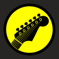 Electric Guitar Sign (black & Yellow) Ladies Fitted T-shirt | Artistshot