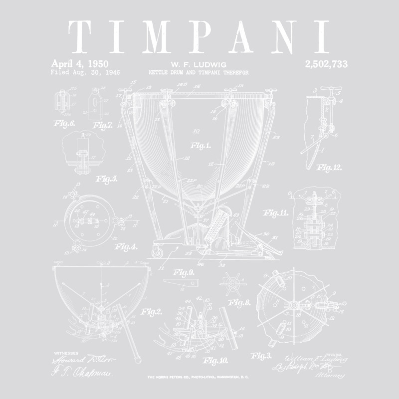 Timpani Kettle Drum Vintage Patent Timpanist Drawing Print Women's Triblend Scoop T-shirt by vrapirossak7 | Artistshot