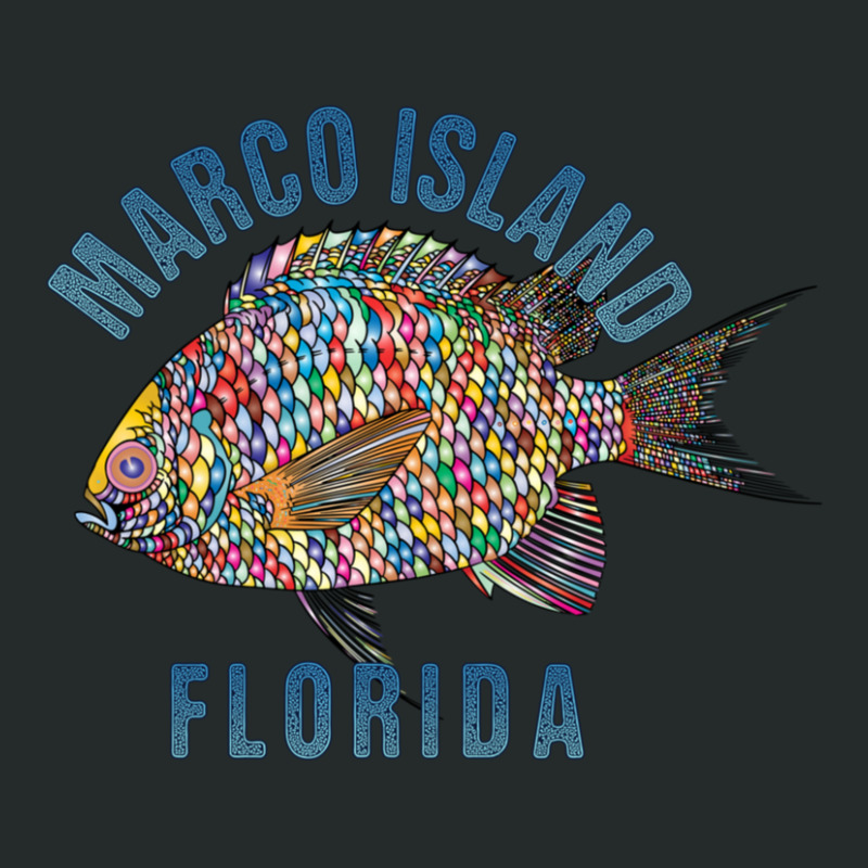 Trending Marco Island, Florida Beach Souvenir Illustration Women's Triblend Scoop T-shirt by Bostic Walling | Artistshot