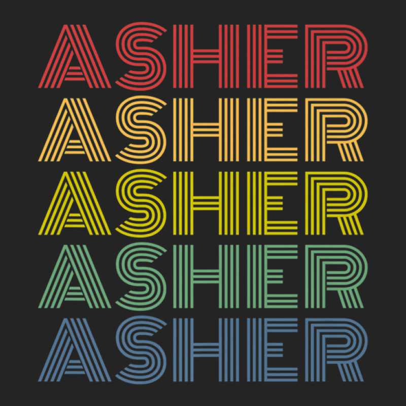 Asher Wordmark Pattern Personalized Name Retro 3/4 Sleeve Shirt by alonentjimi9 | Artistshot