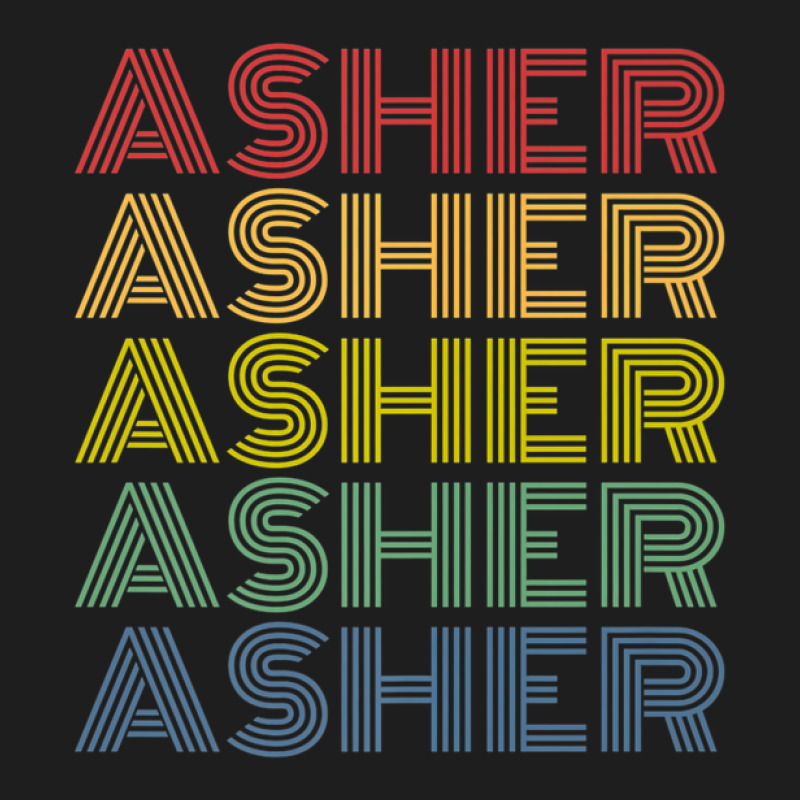 Asher Wordmark Pattern Personalized Name Retro Classic T-shirt by alonentjimi9 | Artistshot