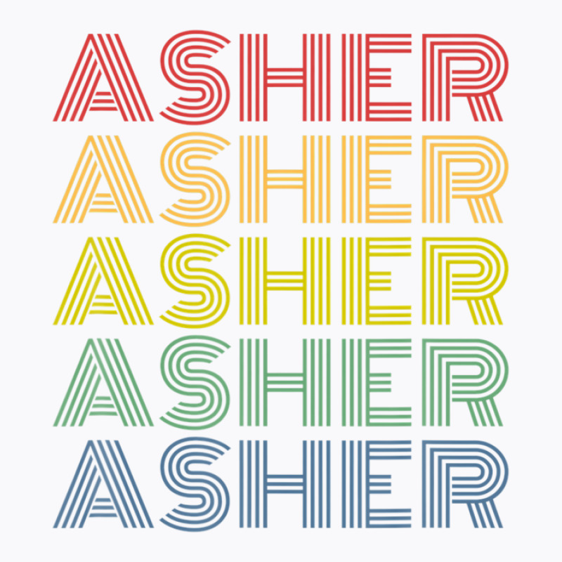 Asher Wordmark Pattern Personalized Name Retro T-Shirt by alonentjimi9 | Artistshot