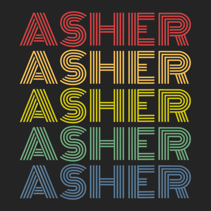 Asher Wordmark Pattern Personalized Name Retro 3/4 Sleeve Shirt by alonentjimi9 | Artistshot