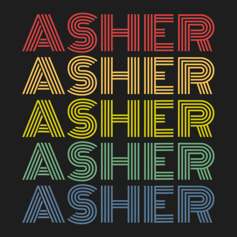 Asher Wordmark Pattern Personalized Name Retro Classic T-shirt by alonentjimi9 | Artistshot