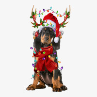 Womens Santa Black And Tan Coonhound Dog Reindeer Christmas Lights V N Ladies Fitted T-shirt | Artistshot