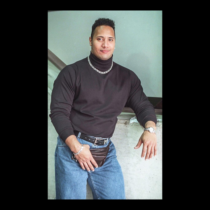 Dwayne The Rock Johnson Classic 90's Turtleneck Photo Adjustable Cap by BrandiMclaren | Artistshot