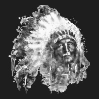 Native American Portrait T  Shirt Native American Chief Black And Whit Classic T-shirt | Artistshot