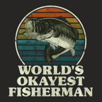 Trending World's Okayest Fisherman Fishing Ladies Fitted T-shirt | Artistshot