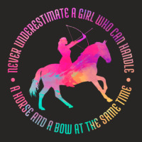 Trending A Girl Who Can Handle A Horse And A Bow Mounted Archery Ladies Fitted T-shirt | Artistshot