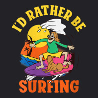 Womens Id Rather Be Surfing Wake Surfer V Neck T Shirt Youth Tee | Artistshot