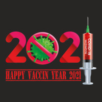 Happy Vaccin Year 2021 Ladies Fitted T-shirt | Artistshot