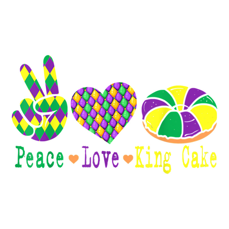 Peace Love King Cake Funny Mardi Gras Festival Party T Shirt V-neck Tee | Artistshot