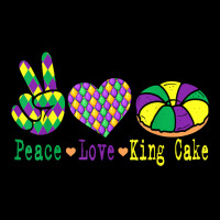 Peace Love King Cake Funny Mardi Gras Festival Party T Shirt Men's 3/4 Sleeve Pajama Set | Artistshot