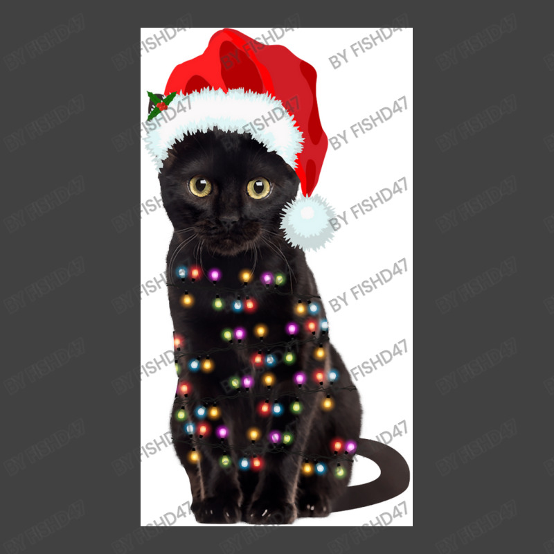 Black Cat Christmas Lights Cat Lover Christmas Vintage T-shirt | Artistshot