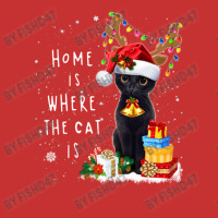 Black Cat Home Is Where The Cat Is Christmas Kitty Kitten V-neck Tee | Artistshot