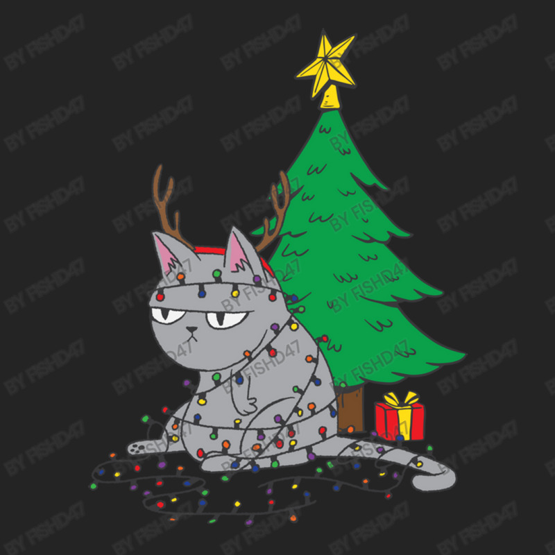 Cat Christmas Lights And Christmas Tree 3/4 Sleeve Shirt | Artistshot