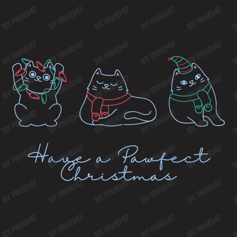 Cute Cats Have A Pawfect Christmas Light Cat Lovers T-shirt | Artistshot