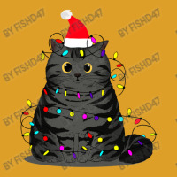 Funny Christmas Cat With Fairy Lights And A Christmas Hat T-shirt | Artistshot