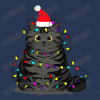 Funny Christmas Cat With Fairy Lights And A Christmas Hat Men Denim Jacket | Artistshot