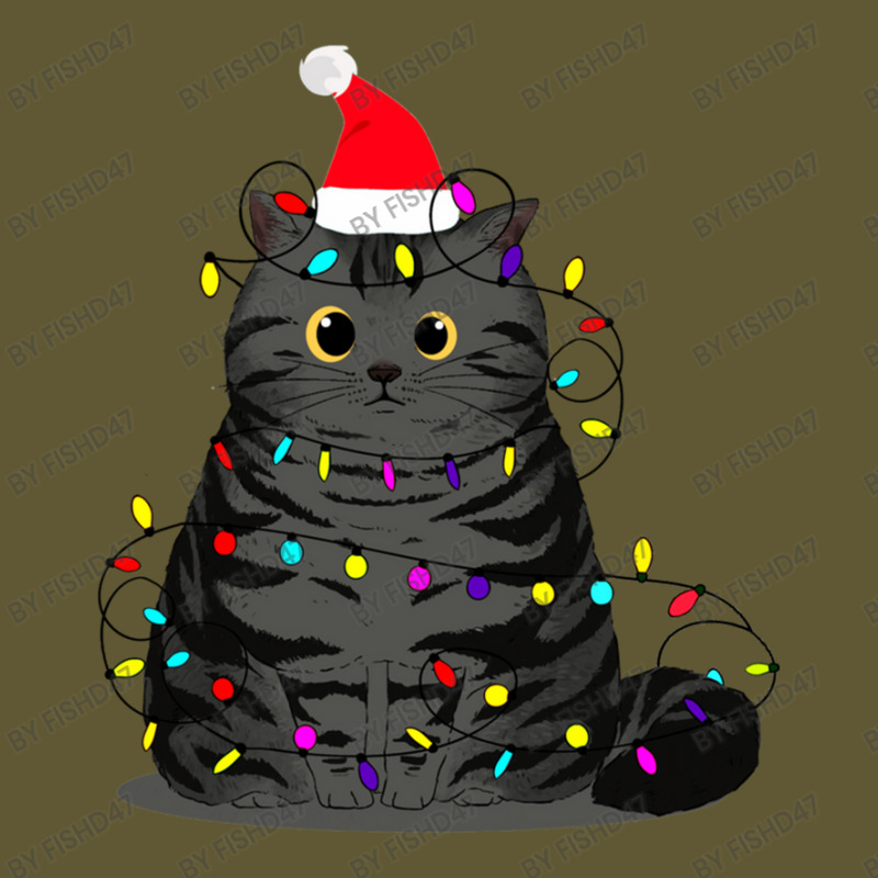 Funny Christmas Cat With Fairy Lights And A Christmas Hat Vintage Short | Artistshot