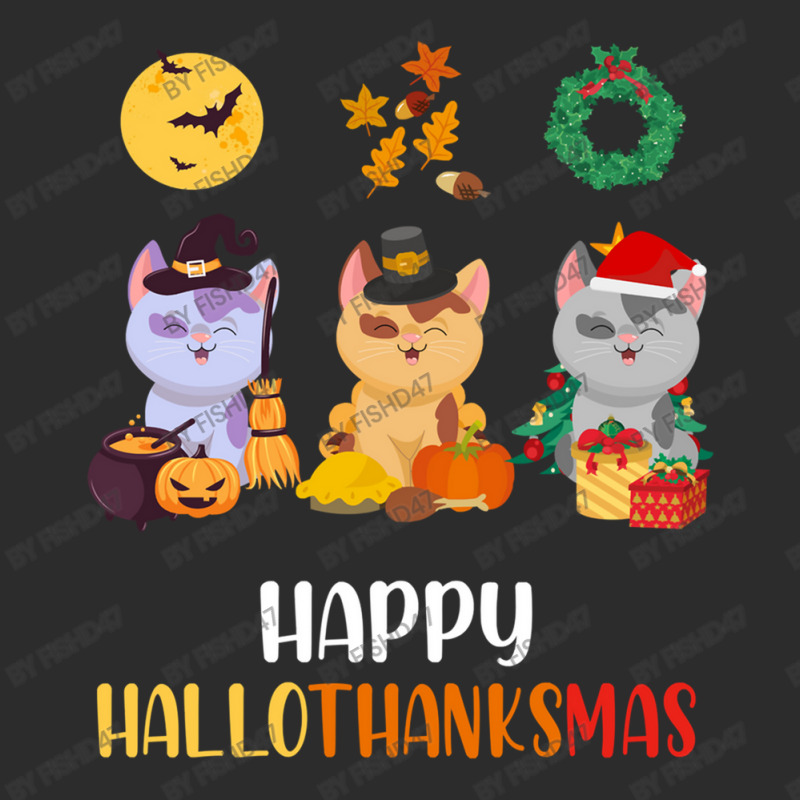 Kitten Cat Halloween Christmas Cats Happy Hallothanksmas Cat Swea Exclusive T-shirt | Artistshot